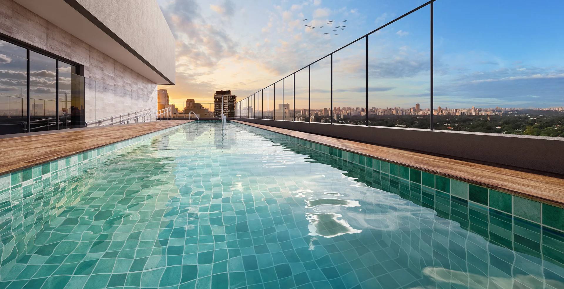 Piscina com Raia de 20 m do NIK Estilo Paulista