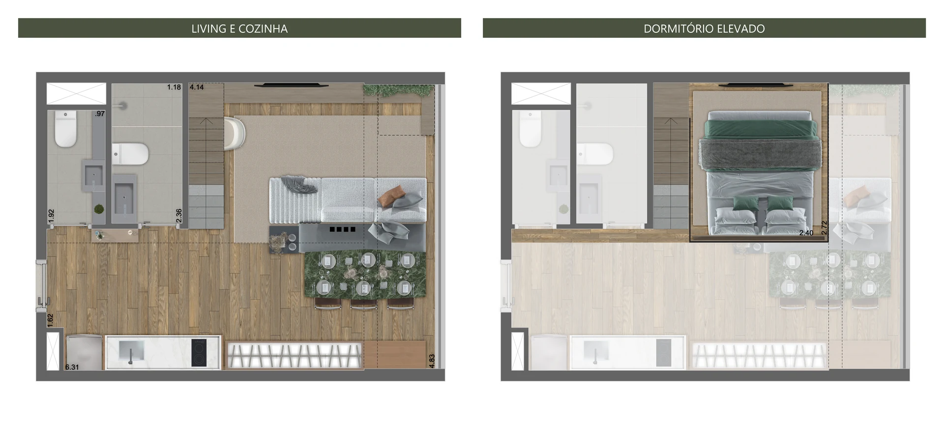 Studio · 24 m² do NIK Estilo Paulista